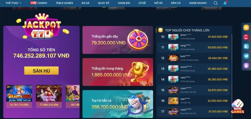 Hoàn trả hàng tuần/tháng Nổ Hũ